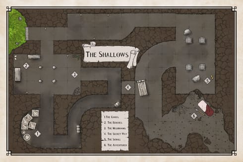 The Shallows - A Dungeon Map of Simplicity