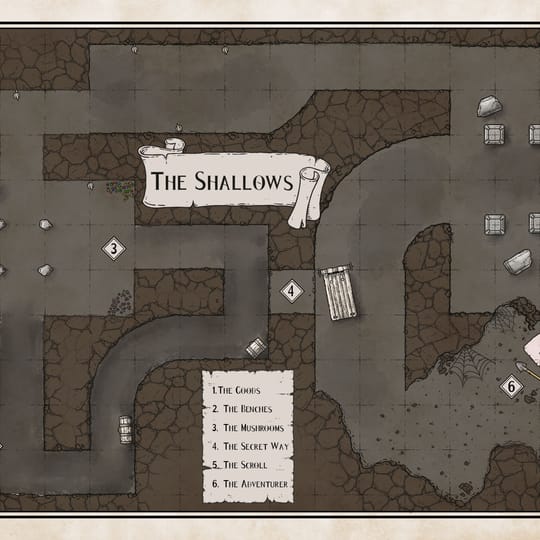 The Shallows - A Dungeon Map of Simplicity